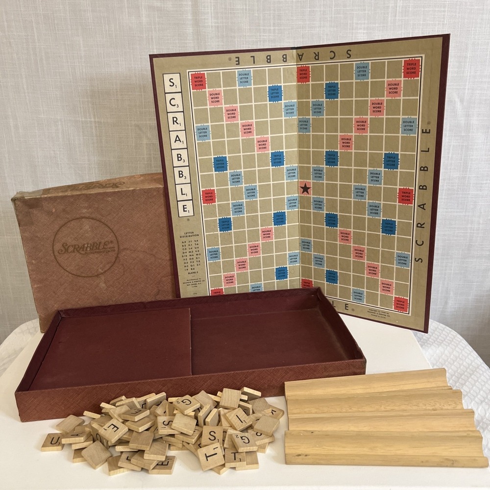 Vintage 1976 Scrabble Crossword Game Complete Selchow & Righter